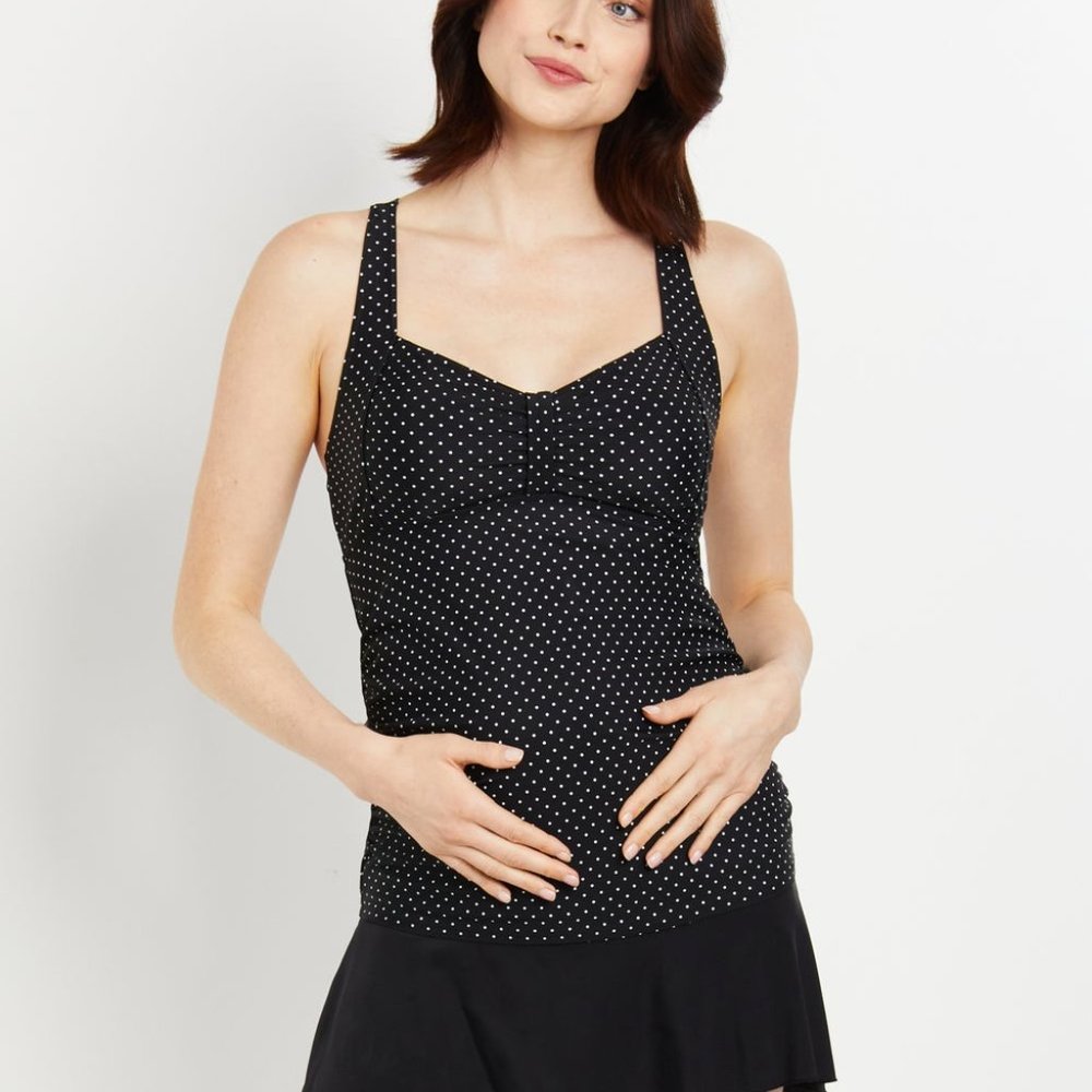Motherhood Polka Dot Tankini Maternity swim set